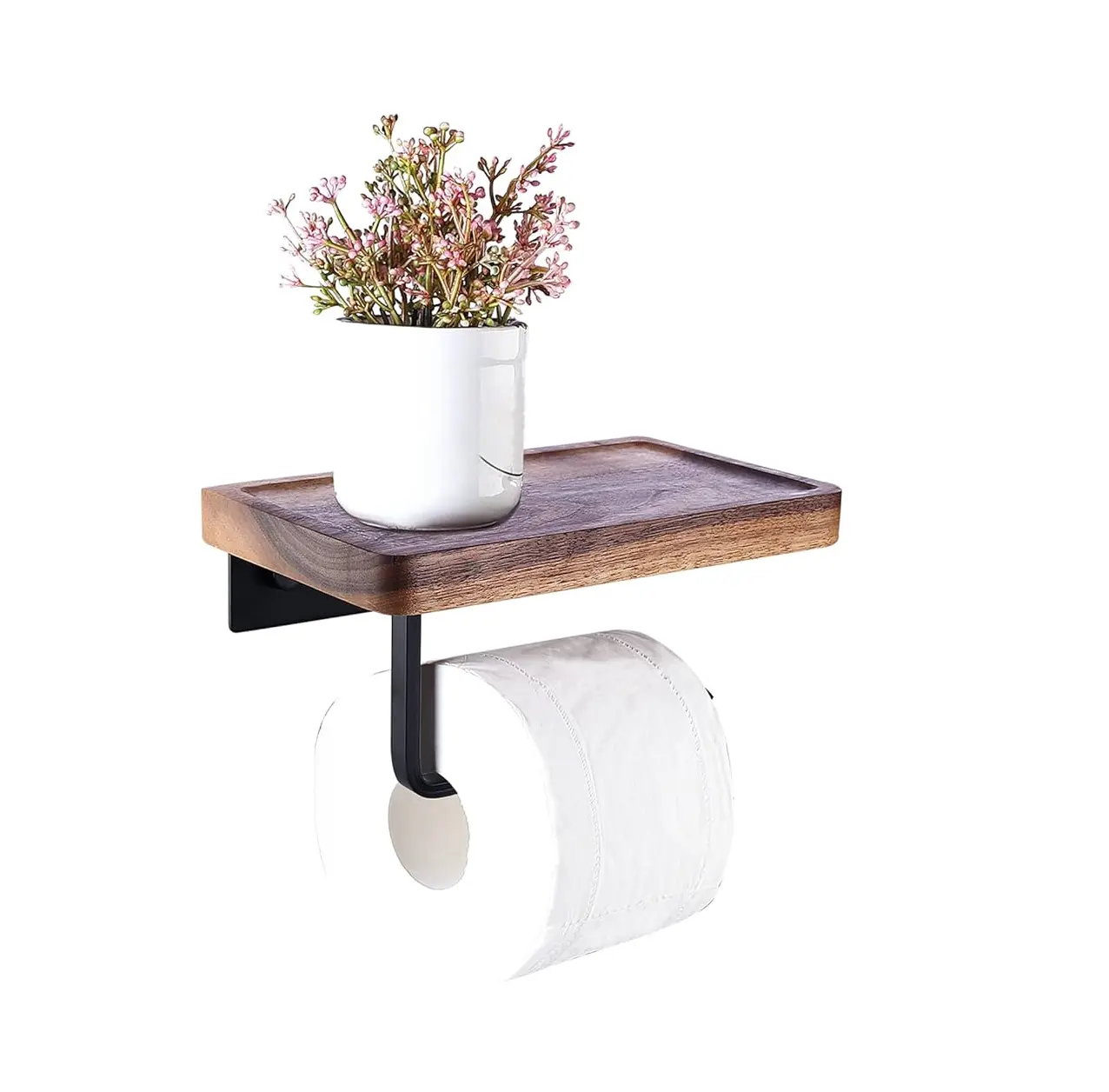 शौचालय कागज धारक लकड़ी और डिजाइन ऊतक रोल धारक बाथरूम सहायक