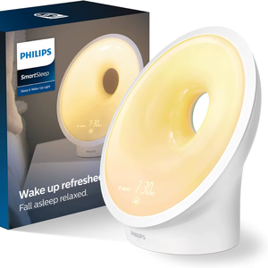 Réveil intelligent SmartSleep avec lumière d'ambiance, radio, simulation du lever/coucher du soleil, multiples lumières et sons RelaxBreathe pour le bureau - Product Image 1