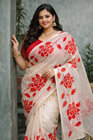 Sari en tissu tissé à la main, couleur personnalisable, travail d'applique, vêtements de mariage et de festival, vente en gros, service OEM 2026, indien pakistanais