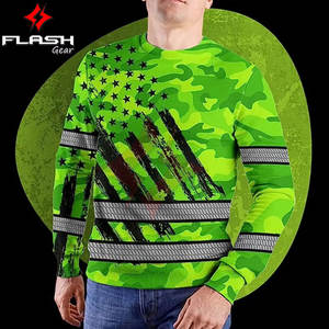 Camisa de Trabajo de Seguridad Reflectante con Nombre Personalizado, ANSI Clase 1, Impermeable, Poliéster/Algodón, Alta Visibilidad, Impresión por Sublimación para Corredores - Product Image 2