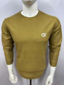 เสื้อสเวตเตอร์แบบพรีเมี่ยมสำหรับผู้ชายเสื้อสเวตเตอร์แบบสวมหัวกึ่งทางการแขนยาวผ้าคอตตอนผสมผ้าคอตตอน - Product Image 3