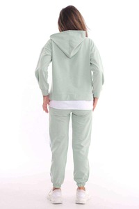 Ensemble de survêtement en polaire avec sweat à capuche zippé et pantalon de jogging, intérieur brossé doux, confort décontracté, vêtements de détente - Product Image 6