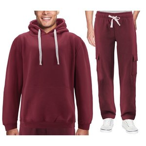 Survêtement 2 pièces en polaire pour hommes Sweats à capuche épais et pantalons Vêtements de sport chauds Vêtements tendance Hip Hop Hiver et Automne - Product Image 1