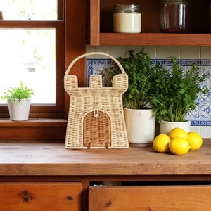 Panier en rotin en forme de château pour enfants, paniers de rangement faits à la main, rotin naturel, moderne, multifonction, fabriqué au Vietnam - Product Image 4