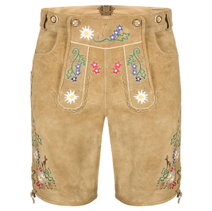 Elegante 2025 recién llegados para hombre tradicional bávaro Lederhosen patrón sólido estilo alemán pantalones cortos de Color personalizado Vintage - Product Image 4