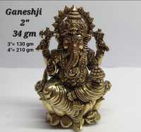 Statue de Ganesh en laiton coulé artisanal, artisanat indien religieux traditionnel et moderne, décoration spirituelle, forme irrégulière, pour la maison