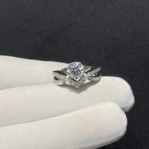 14K or massif 925 argent luxe laboratoire cultivé princesse coupe bague de fiançailles VVS clarté IGI certificat femmes bijoux de mariage - Product Image 3