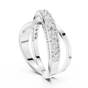 The Crochet jewels Anillo de derivación de oro de 10 quilates con piedras preciosas Marquesa CZ - Product Image 2