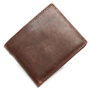 <b>Men's</b> Genuine Leather Slim <b>Wallet</b> With Striped Lining Fold Closure Card Holder Short Length Minimalist Design - Product Image 6