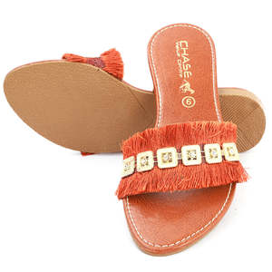 Chaussons en rexine pour femme Chase Value (SA-014)-Marron Tailles 36-42 - Product Image 6
