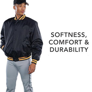 Chaquetas Varsity Extra Grandes de Satén para Hombre al por Mayor, Chaquetas Varsity de Satén de Nailon OEM, Chaqueta Varsity de Satén para Hombre - Product Image 5