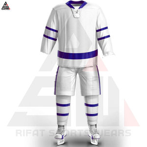 Ensembles d'uniformes de hockey sur glace unisexes de haute qualité, confortables, respirants, 100% polyester, sans couture, séchage rapide, service OEM, nom de l'équipe - Product Image 4
