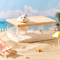 Bac de bain de sable en acrylique pour petits animaux, salle de bain de sable, conteneur de sable à creuser pour hamsters, souris, lémings, gerbilles, petits animaux de compagnie