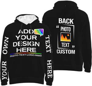 Pull à capuche solide en molleton de coton 100% de haute qualité pour hommes - Product Image 5