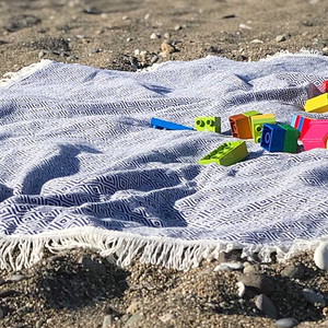 Toalla de playa redonda de calidad premium 100% algodón XXL Toalla de playa turca Peshtemal Toalla de hammam turca - Product Image 5