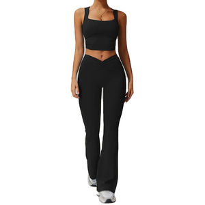 Nouvel ensemble de vêtements de sport de haute qualité à prix avantageux, en nylon et coton biologique, pour femmes, ensembles de yoga en nylon - Product Image 1