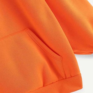 Naranja nuevo diseño 100% tela de algodón gimnasio manga larga deportes Invierno Polar hombres Sudadera con capucha con bolsillo de canguro sudaderas básicas - Product Image 2