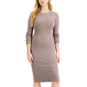 Abito casual da donna GUESS, modello A-Line aderente in maglia con dettagli bottoni, lunghezza maxi viola, taglia XL per l'estate - Product Image 1