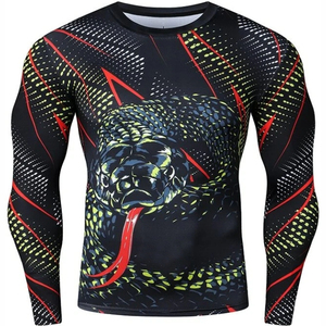 Quick Dry UPF50+ Eco-Friendly MMA Rash Guard Shirt for Training BJJ Grappling <b>Surfing</b> Workout Compression Fit Breathable Fabric - Product Image 1