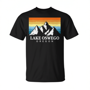 T-shirt imprimé souvenir de randonnée en montagne Vintage Lake Oswego Oregon, vêtements promotionnels rétro - Product Image 2
