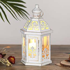 Linterna de vela colgante de Metal de diseño único, contenedor de linterna de vela negra, usos para jardín, decorar el hogar, fiesta de boda - Product Image 4