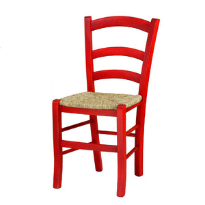 Sedie in legno massello in 2 paglierino rosso 43x42x86 cm per uso cucina casa o ristorante - Product Image 1