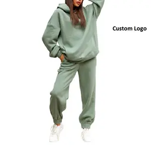 Wholesale Price 2024 Model Custom Logo Female Training Wear Sweatsuit 2 Piece Sweatpants Hoodie Set Women Supplier From BD