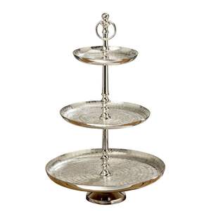 Silver Plated 3 <b>Tier</b> Metal <b>Cake</b> <b>Stand</b> With Round Shape for Tabletop Wedding Birthday Parties Decorative Display <b>Stands</b> - Product Image 6