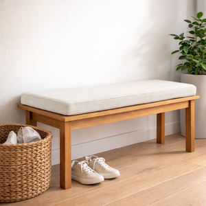 Coussin de banc rembourré en mousse haute densité avec fermeture éclair et housse amovible et lavable pour rangement intérieur - Product Image 1