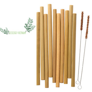 Paille en bambou biodégradable réutilisable 20cm/Pailles jetables écologiques avec logo personnalisé Paille à boire pour cocktail Fête - Product Image 1