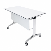 Table de formation mobile pliable en gros avec roulettes et panneau rabattable pour centre de formation scolaire et bureau