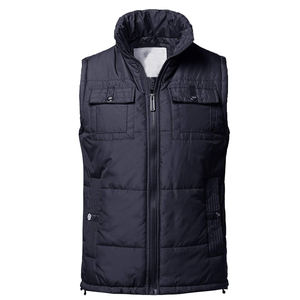 Gilet bouffant pour hommes Gilet sans manches épais et solide avec fermeture à glissière Gilet en duvet pour hommes Gilets en polyester pour hommes - Product Image 3