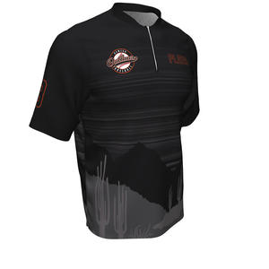 DEESHA Pull de sport athlétique à manches courtes et col zippé pour homme, respirant et anti-humidité - Product Image 1