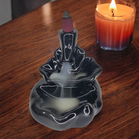 Brûleur d'encens à refoulement en céramique de luxe |   Support d'encens cascade d'eau pour aromathérapie, idéal pour la maison, la méditation, le yoga et les temples