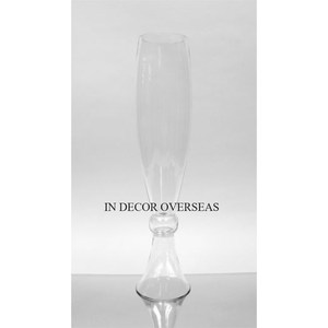 Verre clair de qualité supérieure fait de plus de fantaisie Unique Designer Table de mariage Centre de table Décoration Trumper Flower Display Vase - Product Image 1
