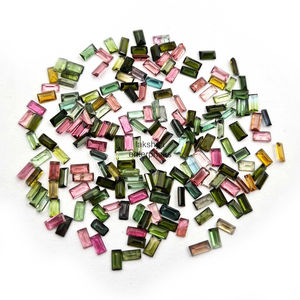 Pierres précieuses en tourmaline naturelle de 3x5 mm, taille baguette, facettées, calibrées, multi-tourmaline, pour la fabrication de bijoux, pour Alibaba - Product Image 2