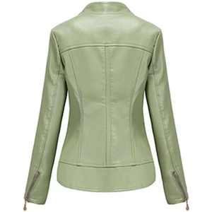 Veste de motard pour femmes, tissu doux, coupe confortable, vêtement d'extérieur élégant pour le streetwear, les voyages et les tenues décontractées de tous les jours - Product Image 3