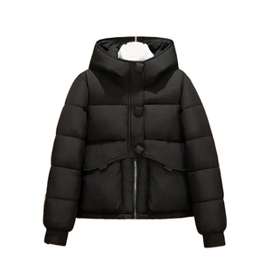 2024 invierno nuevo abrigo cálido con capucha para mujer Chaqueta de algodón transpirable con relleno prendas de vestir cortas Parka estilo Procesamiento de punto - Product Image 1