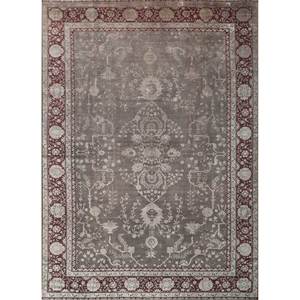 Tapis Aalam noués à la main en laine et soie, motifs médaillon rectangulaires rouge et orange pour la maison, le salon et le couloir - Pae-6162 - Product Image 1