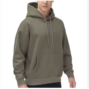 Sweat-shirt à capuche surdimensionné pour homme avec logo personnalisable respirant grande taille Streetwear pour salle de sport anti-rétrécissement tricoté pour le printemps - Product Image 1