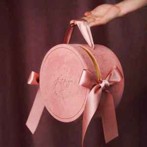 Boîte cadeau de mariage haut de gamme en ruban de bonbons, en velours rond, cylindrique, avec estampage dorée, en kraft, avec emballage en carton - Product Image 6