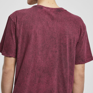 Quantité en vrac Nouveau design Lavage à l'acide T-Shirt grande taille Dernier modèle Manches courtes Lavé à l'acide T-shirts avec col rond - Product Image 5