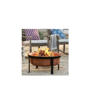 Traditional iron and copper fire pit with large <b>burn</b> area to serve both decorative and functional outdoor purposes - Product Image 4