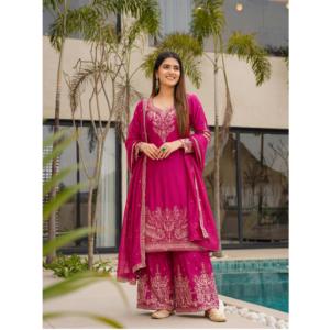 Costume Palazzo de créateur entièrement brodé avec broderie Costume Palazzo pakistanais disponible en gros - Product Image 1