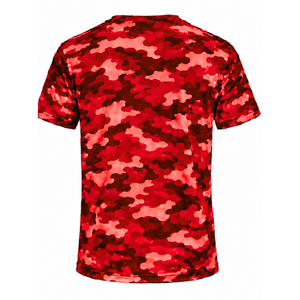 เสื้อยืดสตรีทแวร์สีแดงล้วน ขายส่ง สำหรับผู้ชาย แขนสั้น คอกลม พิมพ์ลาย ระบายอากาศ แห้งเร็ว 180 กรัม ผ้าโพลี/คอตตอน สำหรับออกกำลังกาย - Product Image 2