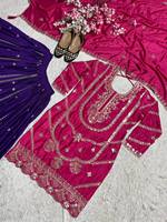 Soie pure lourde fantaisie indienne traditionnelle de haute qualité, séchage rapide, entièrement cousue, prête à l'emploi, avec broderie lourde et travail de codage séquentiel