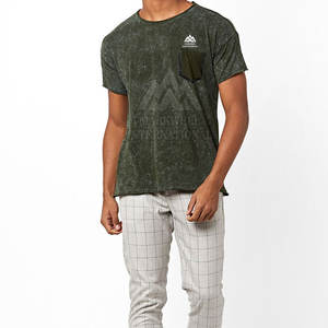 Gran oferta de camiseta de lavado ácido para hombre, camiseta estampada holgada de algodón 100% para hombre, camiseta de manga corta de calidad Premium de la mejor calidad - Product Image 1