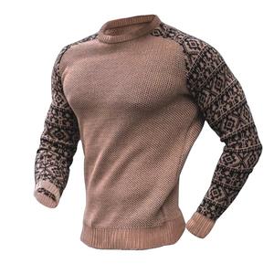 Customized Round Neck Pullover <b>Long</b> Sleeve Men's Sweater Crocheted <b>Cardigan</b> Knitted Pullover Sweater - Product Image 5