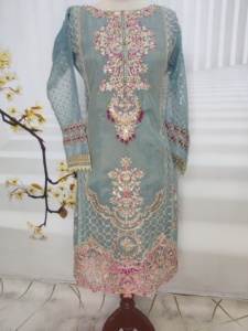 Pakistani Designers' Embroidered Chiffon Shalwar Kameez <b>Suits</b> <b>3</b>-<b>Piece</b> <b>Women's</b> Daily Casual Kurti Wedding Party Wear Fancy - Product Image 4