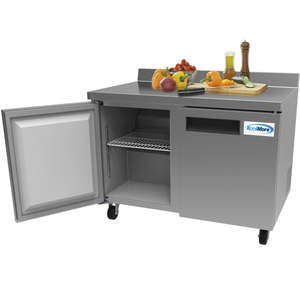 Refrigerador de Dos Puertas para Encimera de 48 Pulgadas, Protector Contra Salpicaduras de 3.5 Pulgadas, Capacidad de 11.9 Pies Cúbicos, RWT-2D-12C, Equipo de Cocina Comercial Ajustable - Product Image 4
